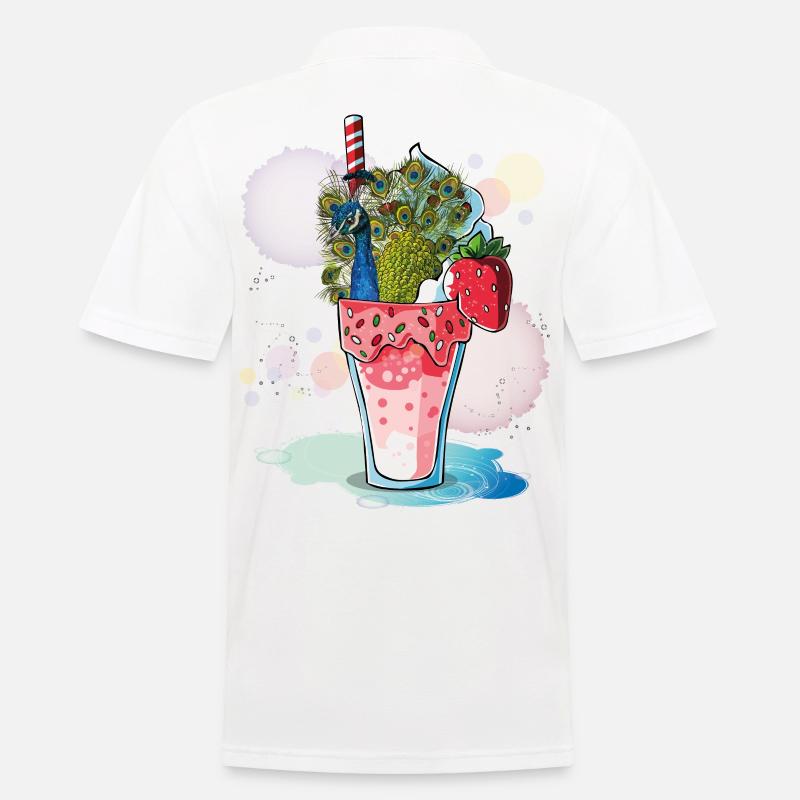 Pfau - Männer Poloshirt - Weiß