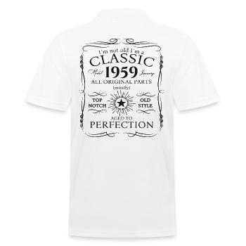 Né en 1959 Janvier 64e anniversaire Homme cadeau - Polo Homme - blanc - Dos - Kai (181cm)