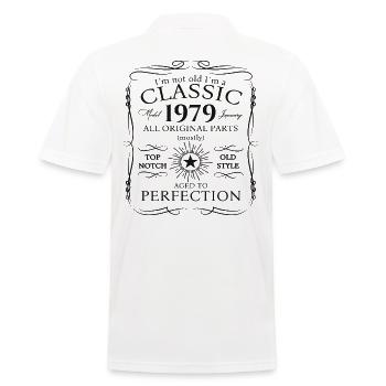 Born 1979 January 44th birthday Gift man - Men's Polo Shirt - white - Back - Kai (181cm)
