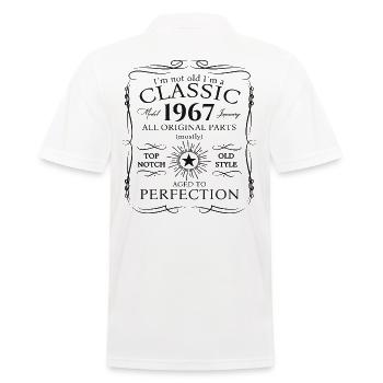 Né en 1967 Janvier 56e anniversaire Homme cadeau - Polo Homme - blanc - Dos - Kai (181cm)