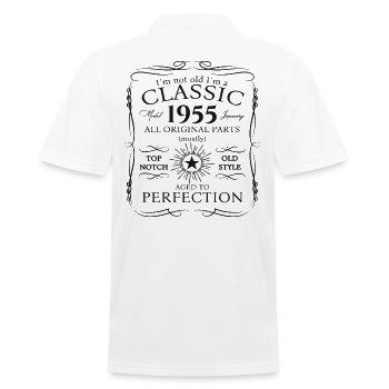 Né en 1955 janvier 68e anniversaire cadeau homme - Polo Homme - blanc - Dos - Kai (181cm)
