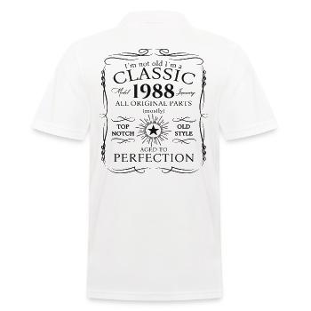 Né 1988 Janvier 35th anniversaire Homme cadeau - Polo Homme - blanc - Dos - Kai (181cm)