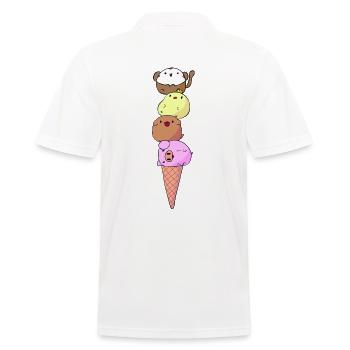 FUNNY ANIMAL GLACES - Polo Homme - blanc - Dos - Kai (181cm)