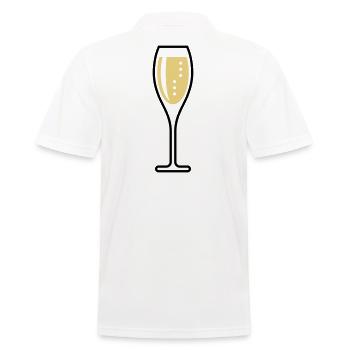 Glass Of Sparkling Wine (Oval / Closed / 2C) - Men's Polo Shirt - white - Back - Kai (181cm)