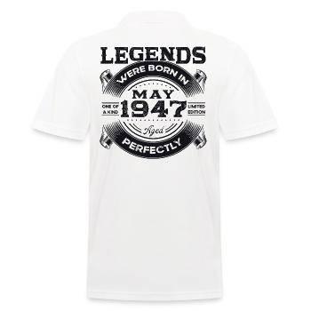 Légende Mai 1947 Né en 1947 Anniversaire 1947 - Polo Homme - blanc - Dos - Kai (181cm)