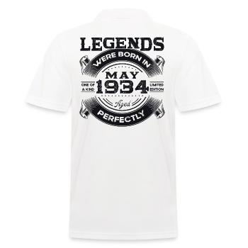 Legende Mai 1934 Jahrgang 1934 Geburtstag 1934 - Männer Poloshirt - Weiß - Hinten - Kai (181cm)