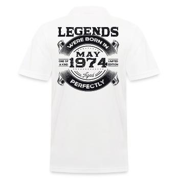 Légende Mai 1974 Millésime 1974 Anniversaire 1974 - Polo Homme - blanc - Dos - Kai (181cm)