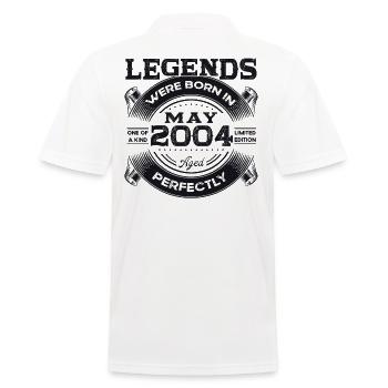 Legende Mai 2004 Jahrgang 2004 Geburtstag 2004 - Männer Poloshirt - Weiß - Hinten - Kai (181cm)