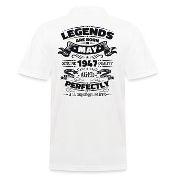 Légende Mai 1947 Né en 1947 Anniversaire 1947 - Polo Homme - blanc - Dos - Kai (181cm)