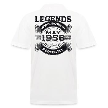 Légendes Mai 1958 Millésime 1958 Anniversaire 1958 - Polo Homme - blanc - Dos - Kai (181cm)