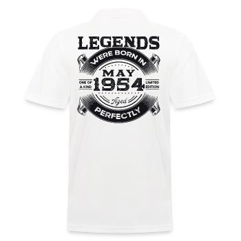 Legend May 1954 Born 1954 Birthday 1954 - Men's Polo Shirt - white - Back - Kai (181cm)