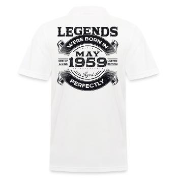 Legende Mai 1959 Jahrgang 1959 Geburtstag 1959 - Männer Poloshirt - Weiß - Hinten - Kai (181cm)