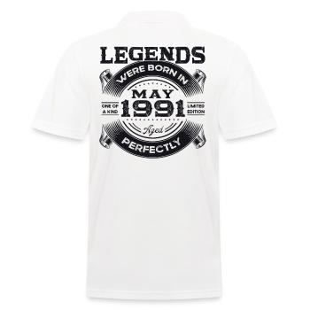 Legend May 1991 Vintage 1991 Birthday 1991 - Men's Polo Shirt - white - Back - Kai (181cm)