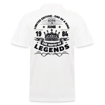Legend June 1984 Vintage 1984 Birthday 1984 - Men's Polo Shirt - white - Back - Kai (181cm)