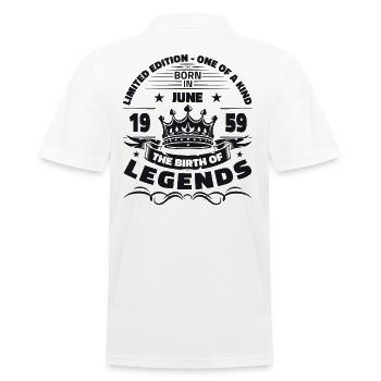 Légende Juin 1959 Millésime 1959 Anniversaire 1959 - Polo Homme - blanc - Dos - Kai (181cm)