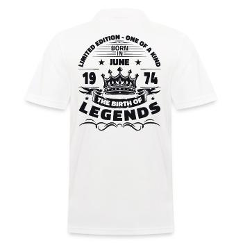 Légende Juin 1974 Millésime 1974 Anniversaire 1974 - Polo Homme - blanc - Dos - Kai (181cm)