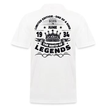 Legende Juni 1934 Jahrgang 1934 Geburtstag 1934 - Männer Poloshirt - Weiß - Hinten - Kai (181cm)
