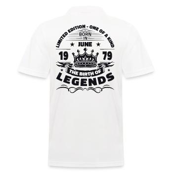 Légende Juin 1979 Millésime 1979 Anniversaire 1979 - Polo Homme - blanc - Dos - Kai (181cm)