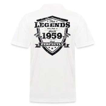 65. Geburtstag, Jahrgang 1959 ORIGINAL 1959 - Männer Poloshirt - Weiß - Hinten - Kai (181cm)