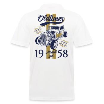 66. Geburtstag Oldtimer Juli 1958 Jahrgang 1958 - Männer Poloshirt - Weiß - Hinten - Kai (181cm)