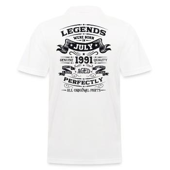 33ème anniversaire Légendaire Juin 1991 Millésime 1991 - Polo Homme - blanc - Dos - Kai (181cm)