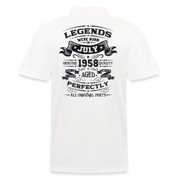 66th Birthday Original June 1958 Born 1958 - Men's Polo Shirt - white - Back - Kai (181cm)
