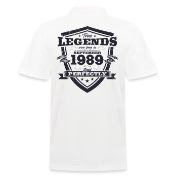 35th Birthday Original Legend 1989 Vintage 1989 - Men's Polo Shirt - white - Back - Kai (181cm)