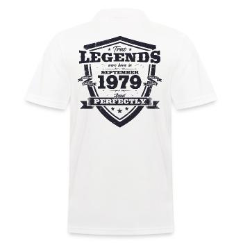 45. Geburtstag Original August 1979 Jahrgang 1979 - Männer Poloshirt - Weiß - Hinten - Kai (181cm)