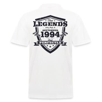 30th Birthday Original August 1994 Vintage 1994 - Men's Polo Shirt - white - Back - Kai (181cm)