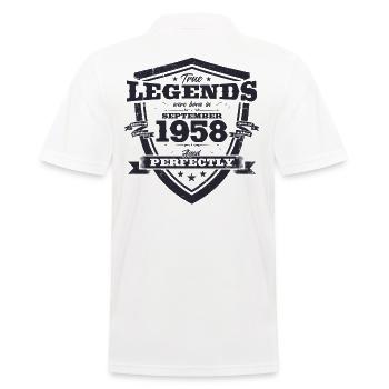 66e anniversaire Original août 1958 Né en 1958 - Polo Homme - blanc - Dos - Kai (181cm)