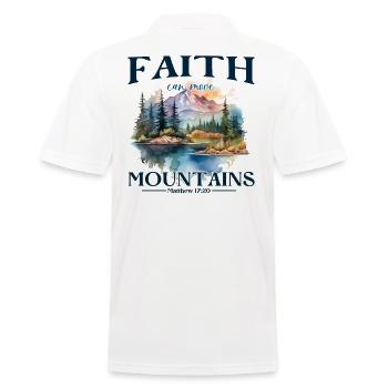 Faith can move Mountains, Matthew 17:20 - Men's Polo Shirt - white - Back - Kai (181cm)