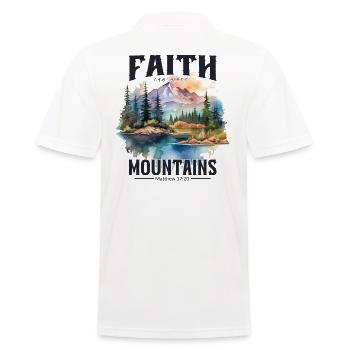Faith can move Mountains, Matthew 17:20 - Men's Polo Shirt - white - Back - Kai (181cm)