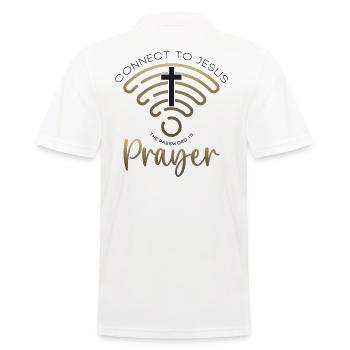 Connectez-vous à Jésus, le mot de passe est la prière - Polo Homme - blanc - Dos - Kai (181cm)