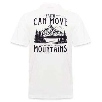 Faith can move Mountains, Christian gift. - Men's Polo Shirt - white - Back - Kai (181cm)