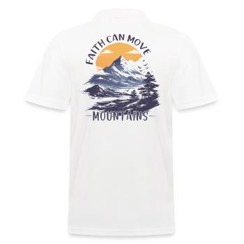 Faith can move Mountains, Christian gift. - Men's Polo Shirt - white - Back - Kai (181cm)
