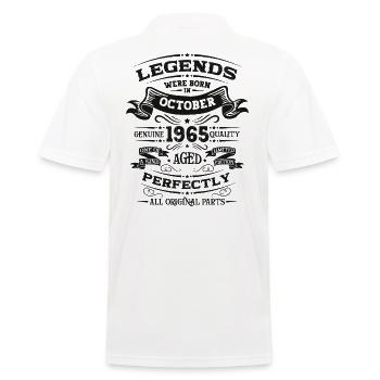 59. Geburtstag Legende Oktober 1965 Jahrgang 65 - Männer Poloshirt - Weiß - Hinten - Kai (181cm)