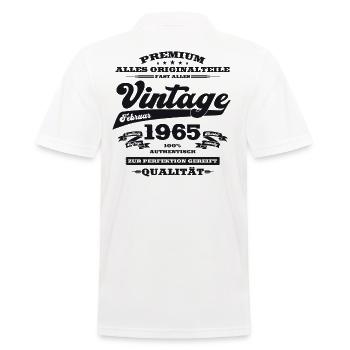 60th Birthday Gift Man Legend February 1965 - Men's Polo Shirt - white - Back - Kai (181cm)