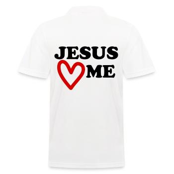 Jésus m’aime le cœur m’aime - Polo Homme - blanc - Dos - Kai (181cm)