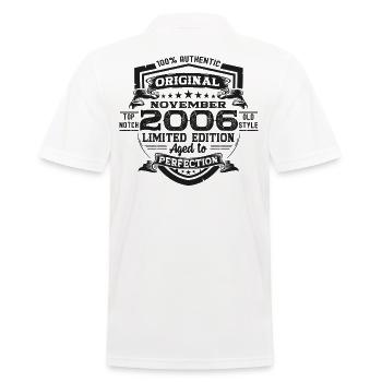 Original November 2006 16th Birthday Gift - Men's Polo Shirt - white - Back - Kai (181cm)