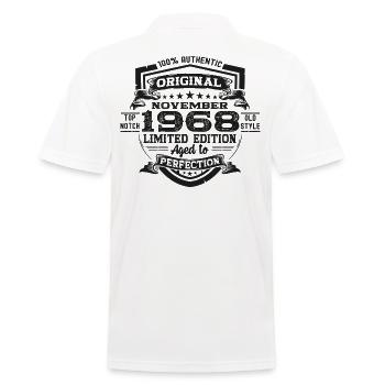 Original November 1968 54th birthday gift - Men's Polo Shirt - white - Back - Kai (181cm)