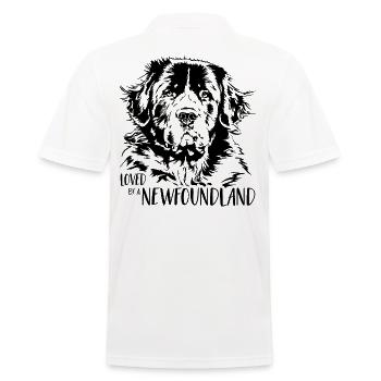 Loved by a Newfoundland Newfoundland dog saying - Men's Polo Shirt - white - Back - Kai (181cm)