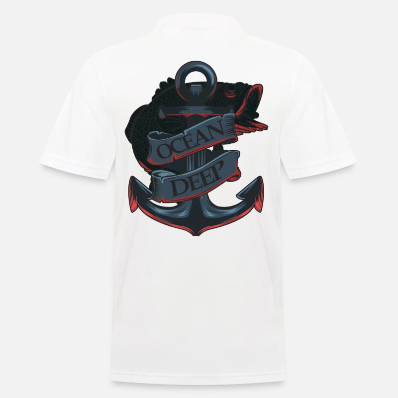 Ocean Deep Anker - Männer Poloshirt - Weiß