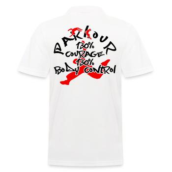 Parkour Freestyle Sport Run - Men's Polo Shirt - white - Back - Kai (181cm)