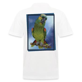 Die Blaustirnamazone - Männer Poloshirt - Weiß - Hinten - Kai (181cm)
