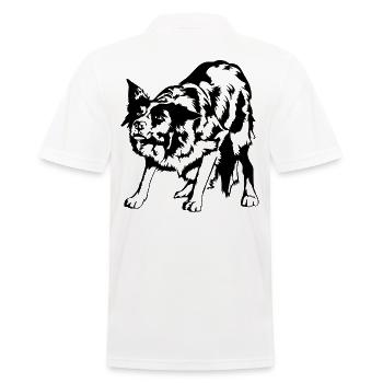Border Collie Portrait Chiens Chiens de troupeau Wilsigns - Polo Homme - blanc - Dos - Kai (181cm)