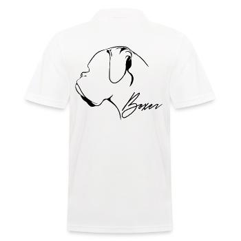 German BOXER Profile Dogs Dog Wilsigns - Men's Polo Shirt - white - Back - Kai (181cm)