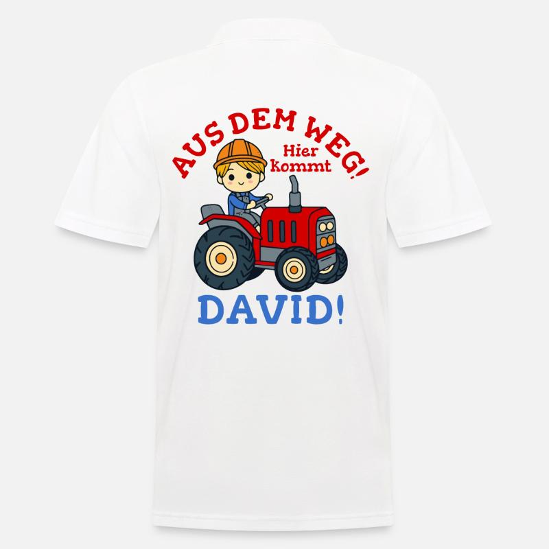 David Name Tractor - Men's Polo Shirt - white