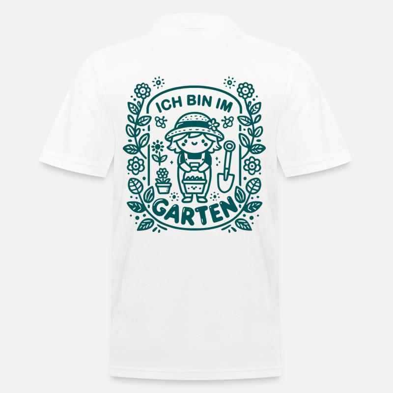 Ich bin im Garten - Männer Poloshirt - Weiß