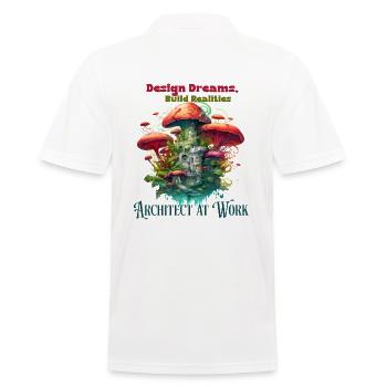Architect engineer at work funny illustration - Men's Polo Shirt - white - Back - Kai (181cm)