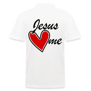 Jesus loves me loves me red heart - Men's Polo Shirt - white - Back - Kai (181cm)